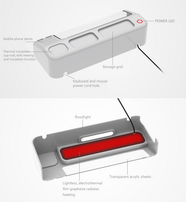 Hands Warmer with Desk organizer